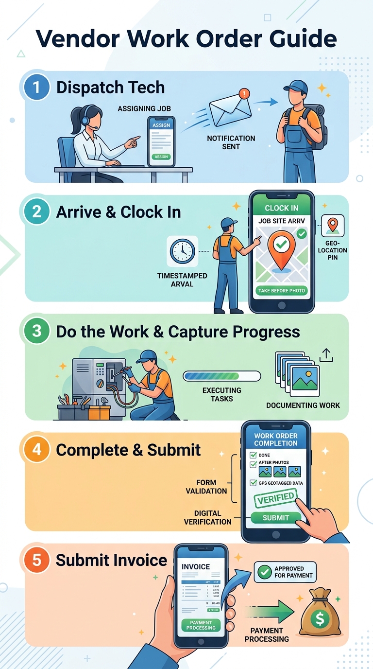 Vendor Work Order Guide Infographic